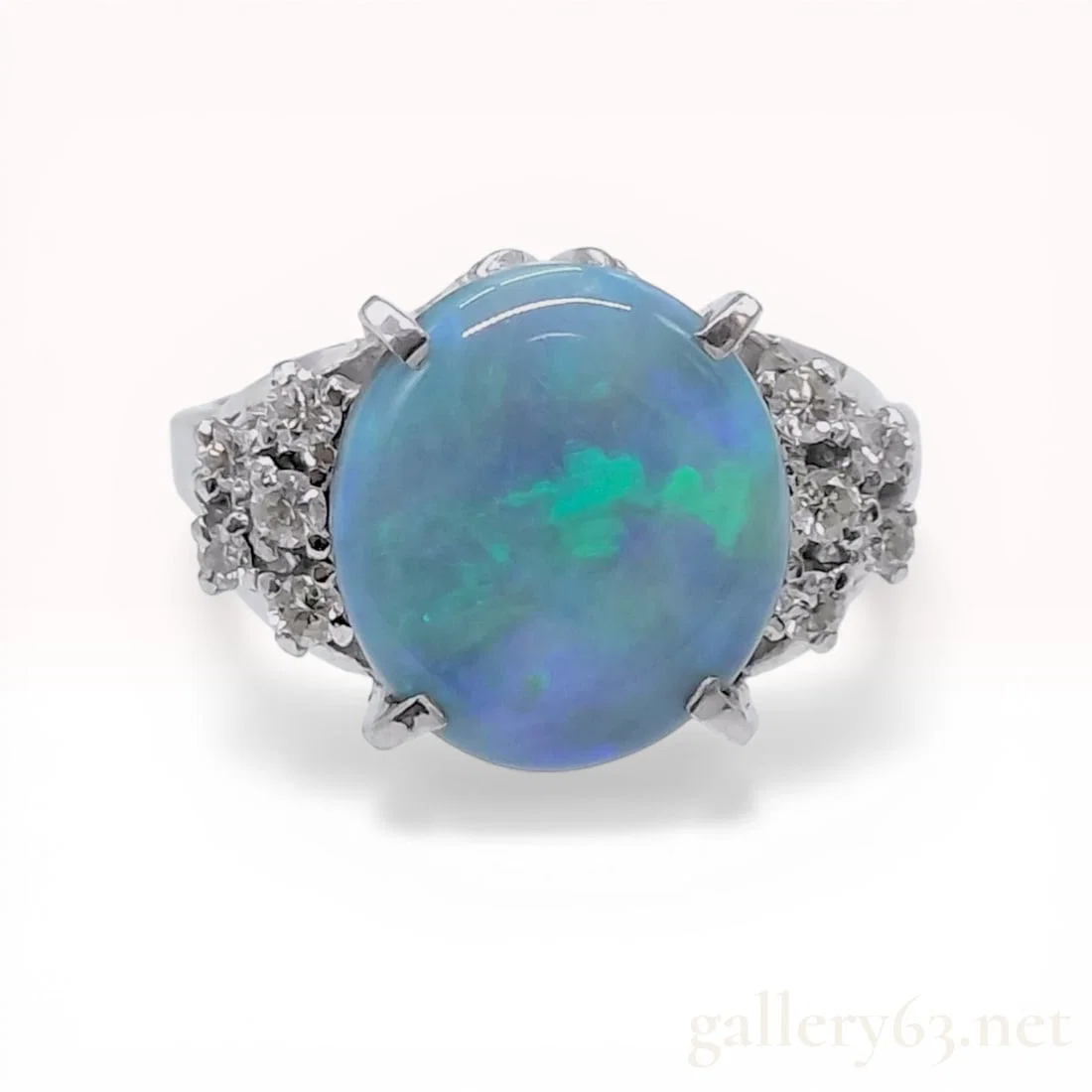 Opal and Diamond Platinum Cocktail Ring