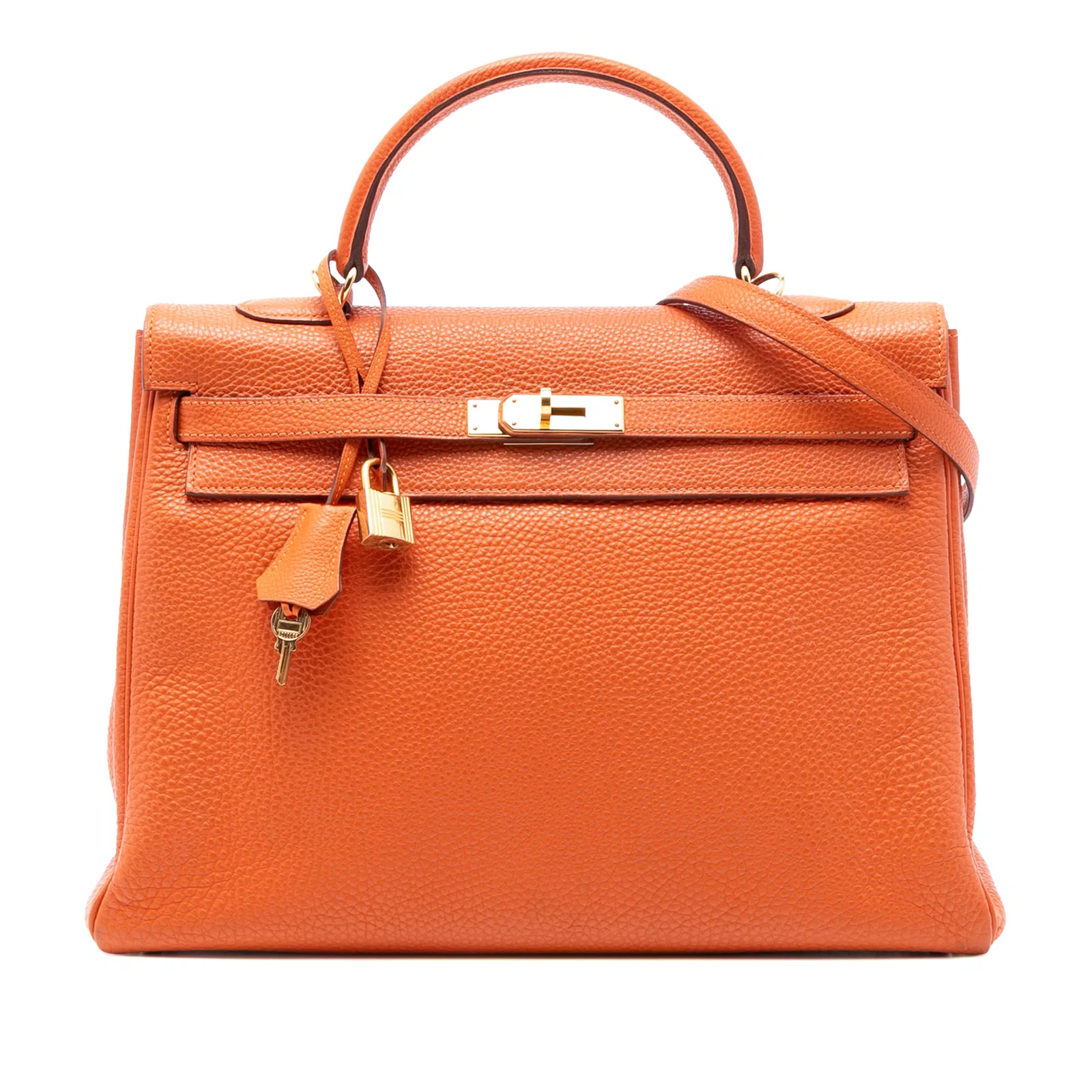Orange Togo Leather Kelly II Retourne 35 Bag by Hermes