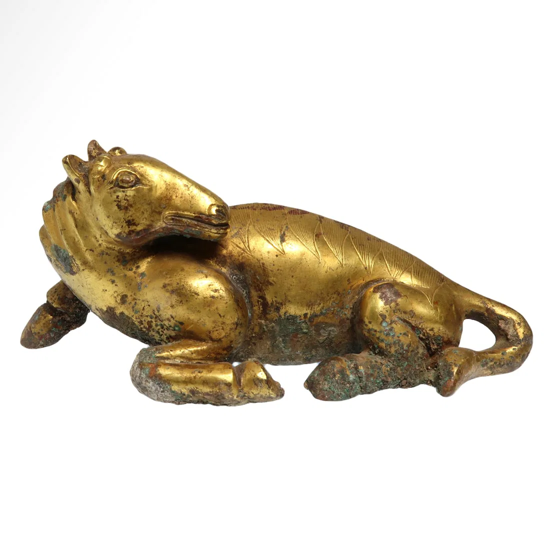Ordos Gilt Bronze Horse Figure, c. 1st Millennium B.C.