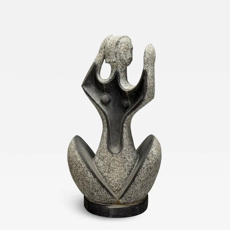 Organic Modern, Carved Stone, Nude Female Figure, USA, 1960s