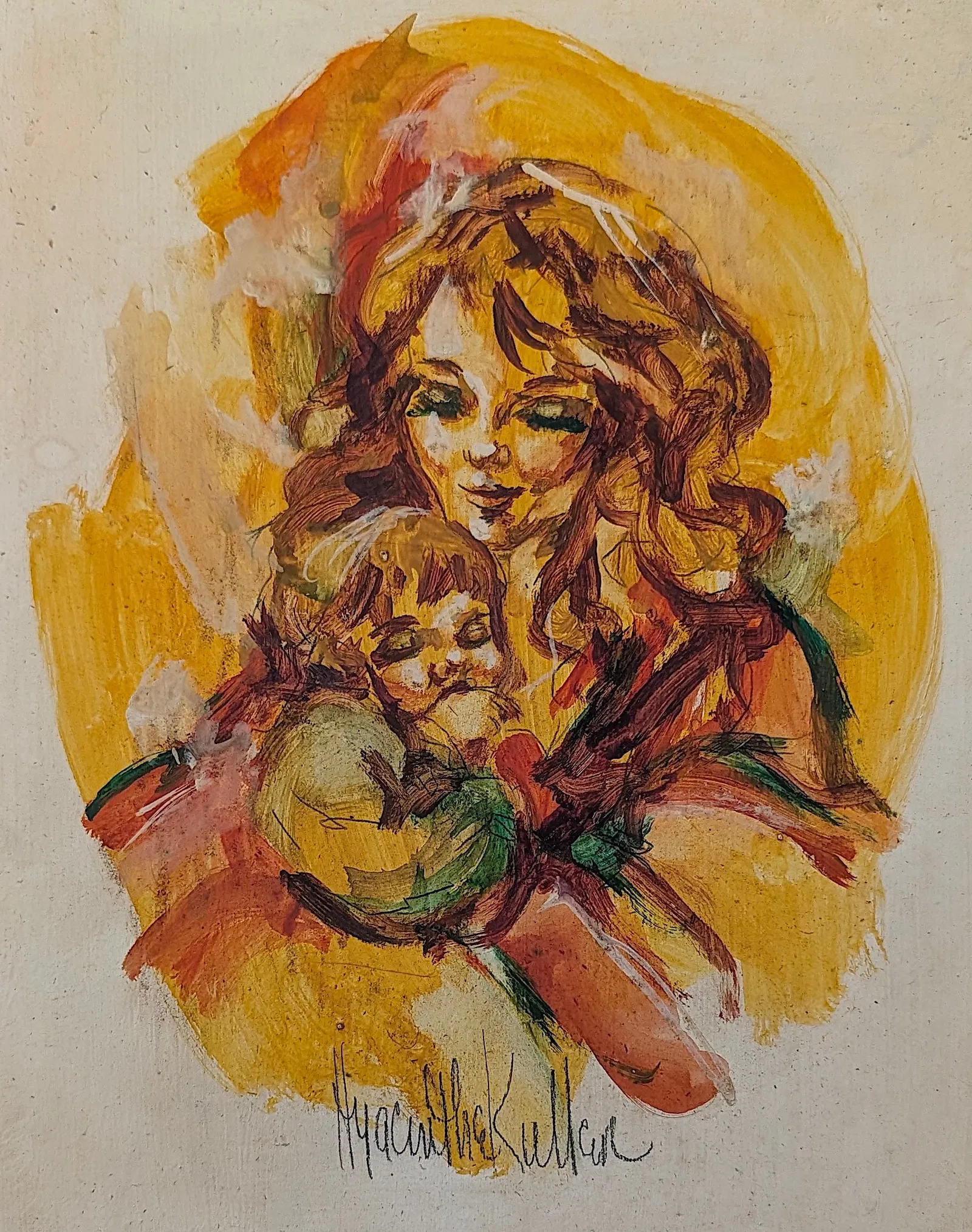 Original Oil on Masonite Board Signed HYACINTHE KULLER