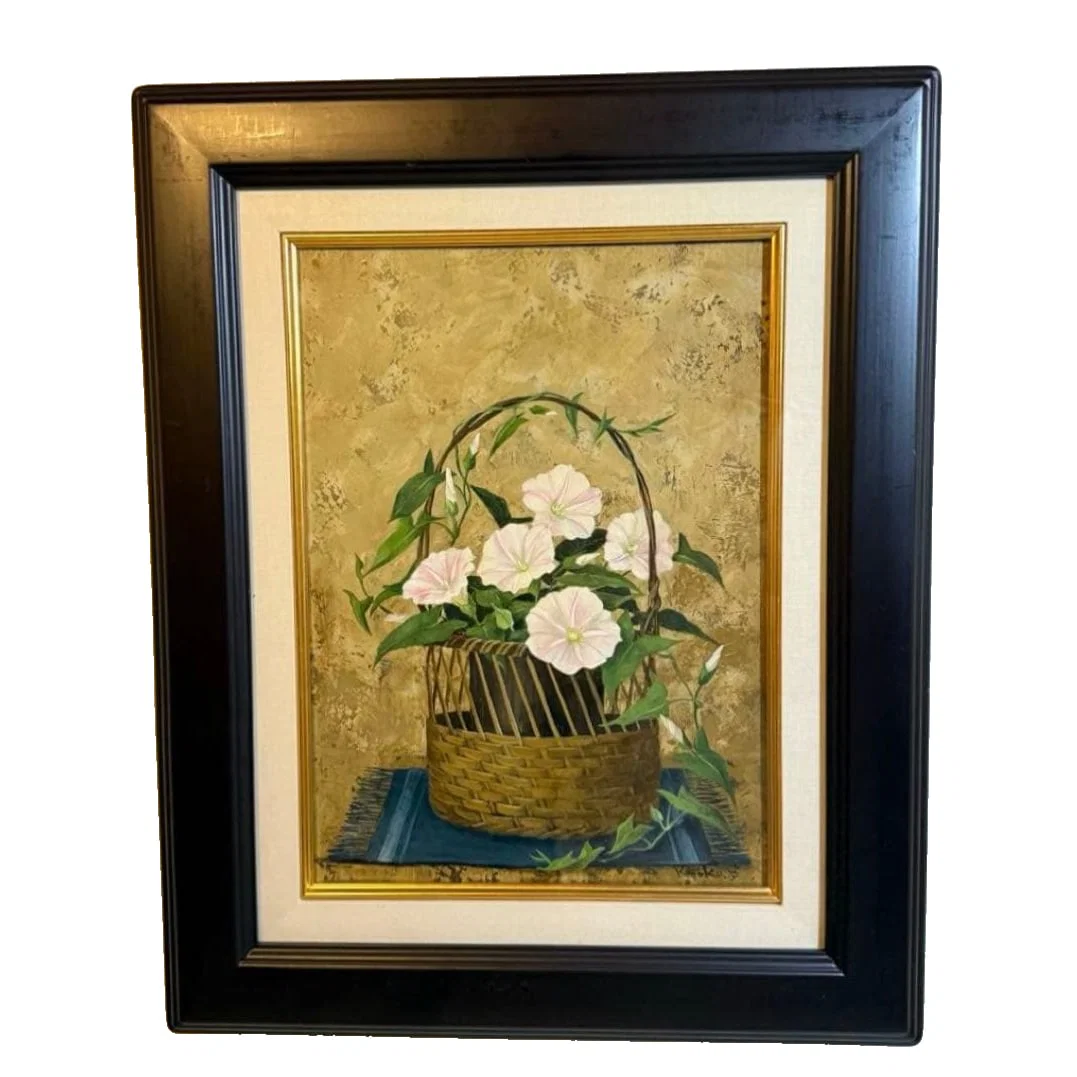 Original Oil Painting: Realism by Kiyoko Seino, "Morning Glory," Hand-Painted Oil on Canvas