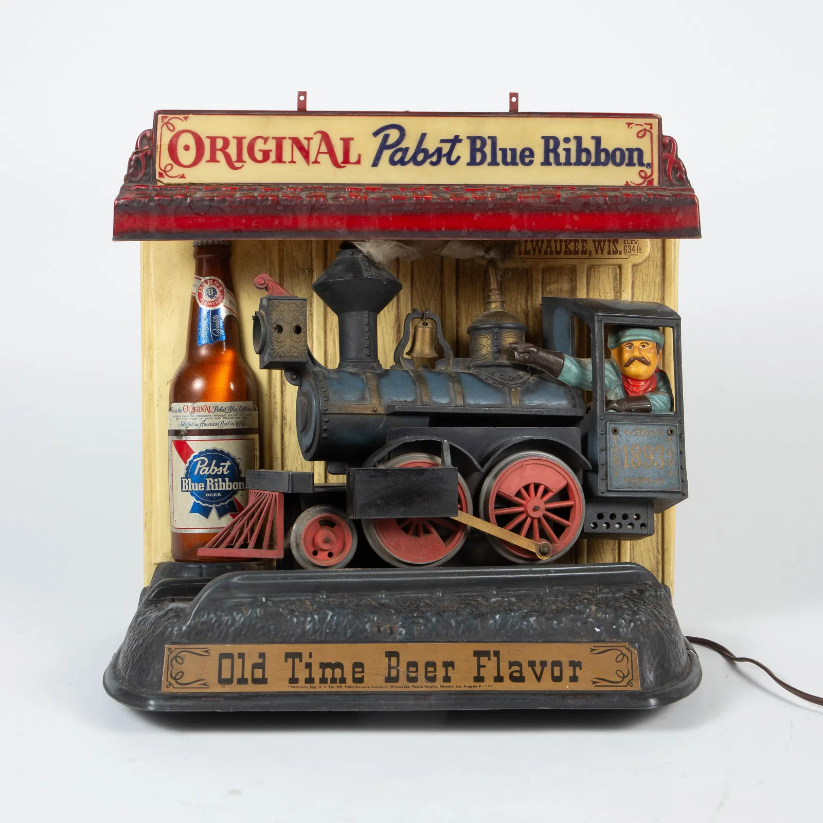 Original Pabst Blue Ribbon Electric Vintage Sign.