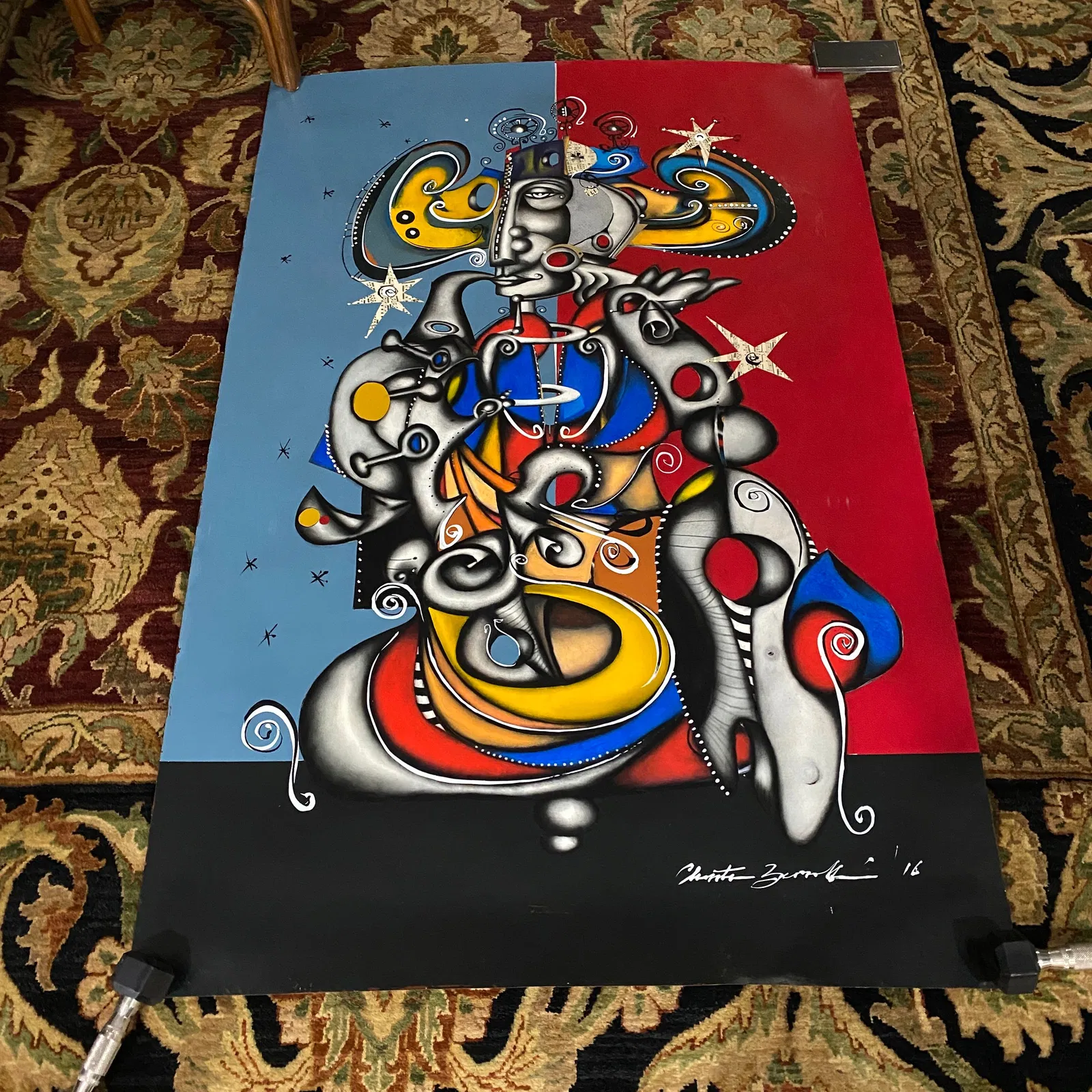 Original Signed Clemente Bornaceli Abstract Painting Artwork