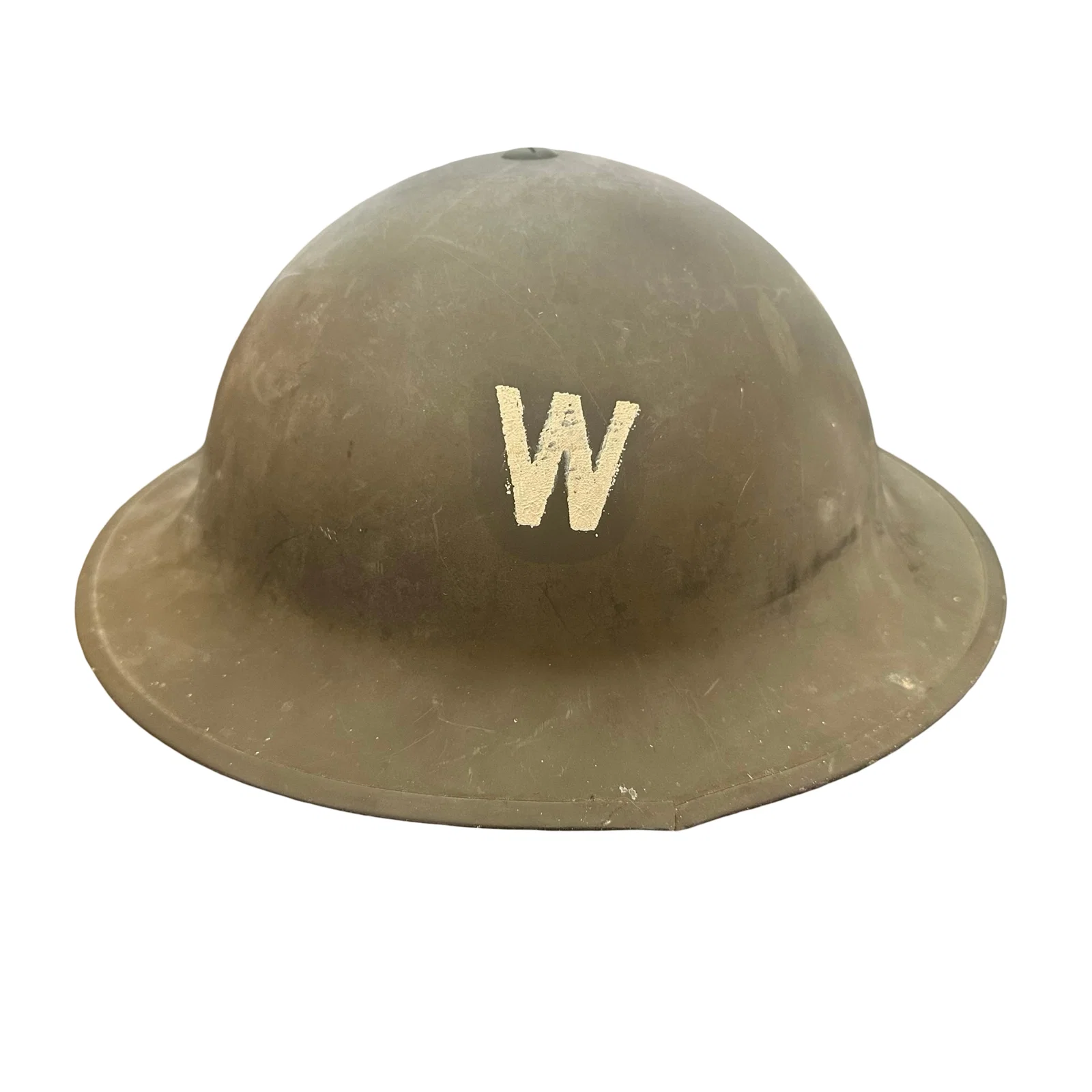 Original WWII British Mk II Steel Helmet with Hand-Painted “WWII Marking - Authentic Home Front /