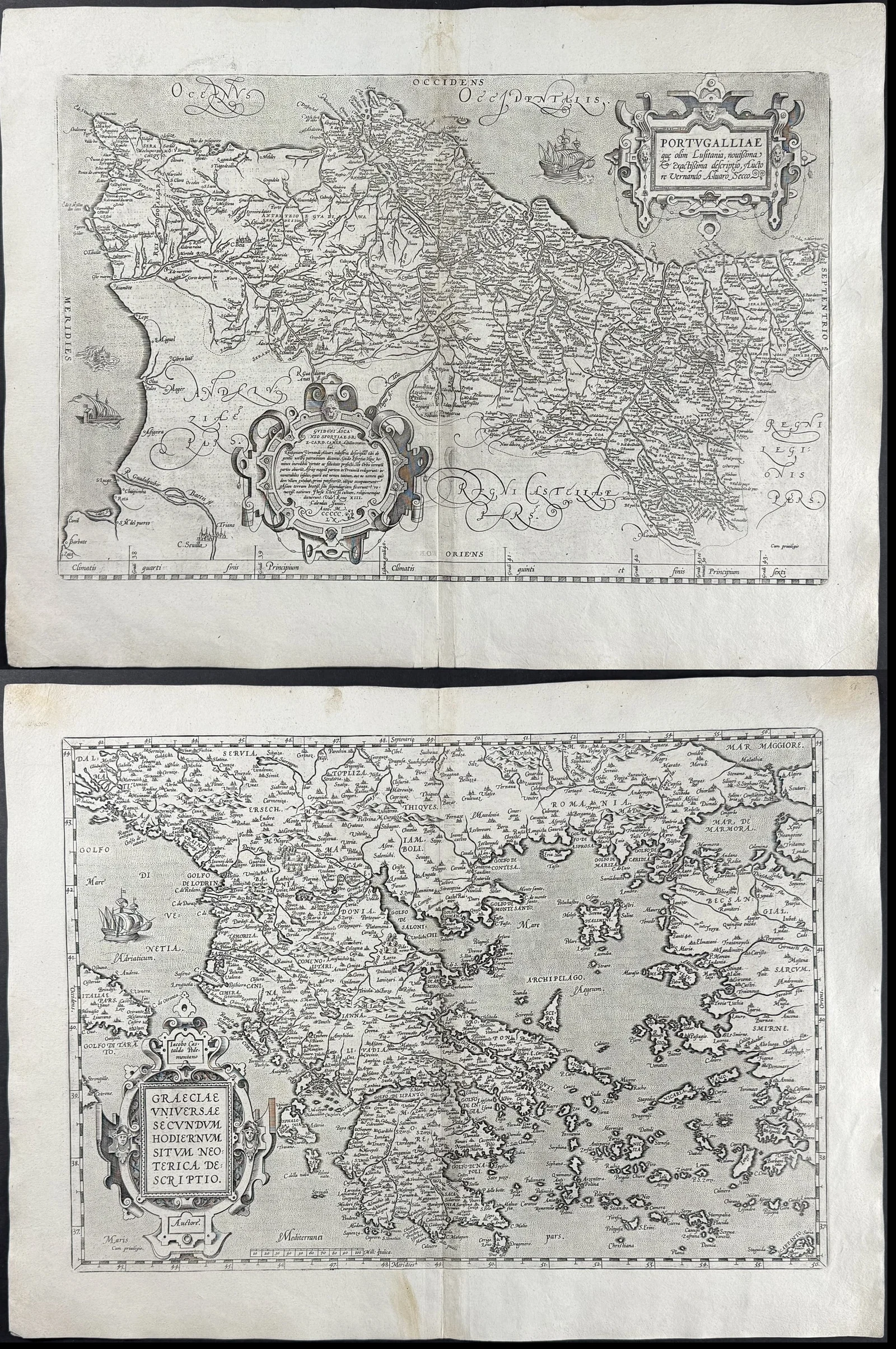 Ortelius - 6 Maps of Spain, Portugal, & Greece