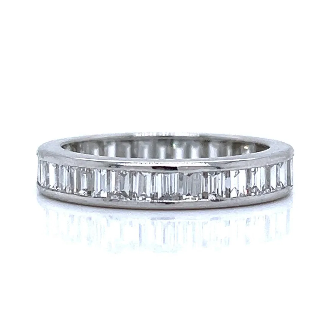 Oscar Heyman Platinum Diamond Eternity Band 3.10 Ct 37 Baguette Diamonds