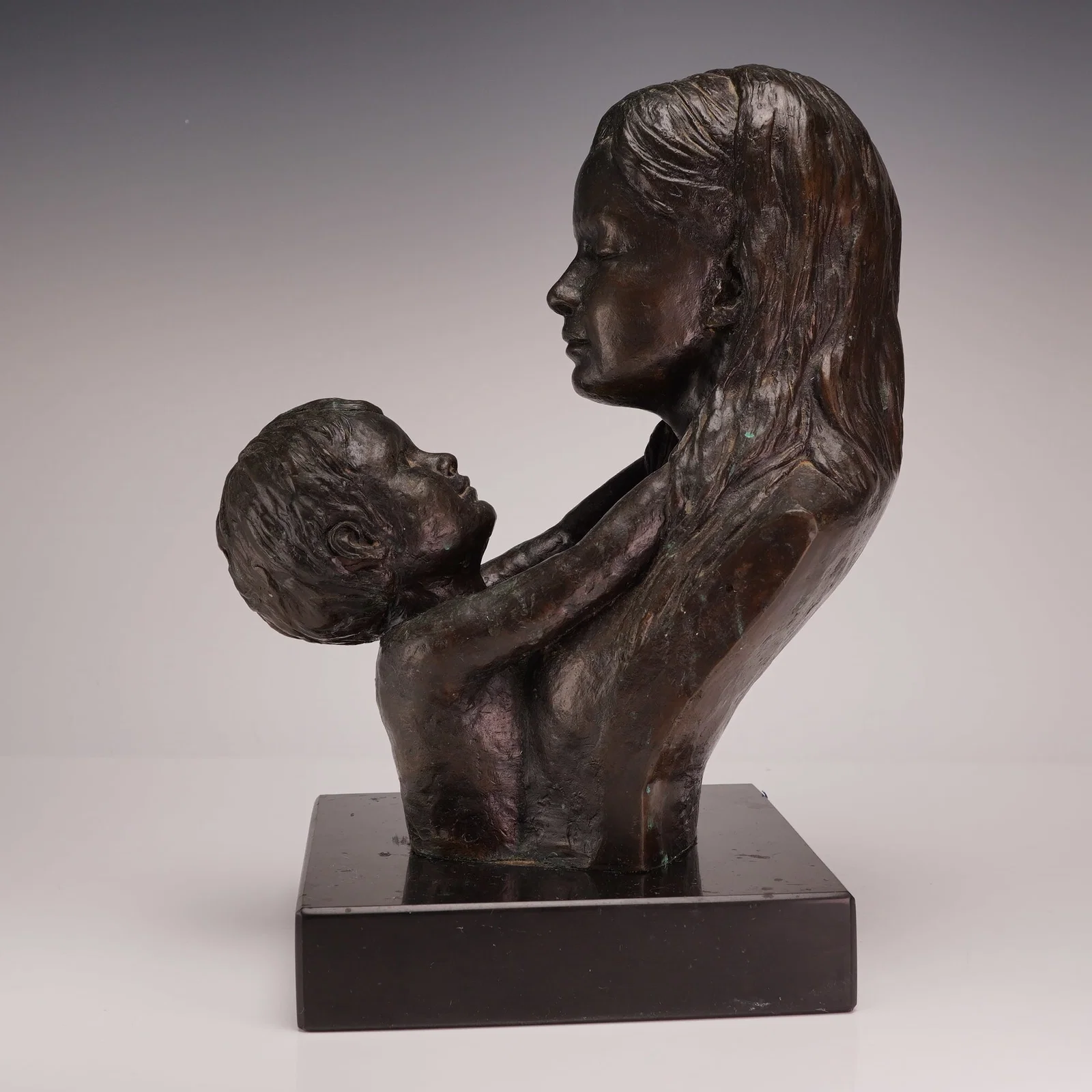 P. Ederti, Mother and Child, Heavy Limited Edition Artist Signed and Numbered Bronze Statue
