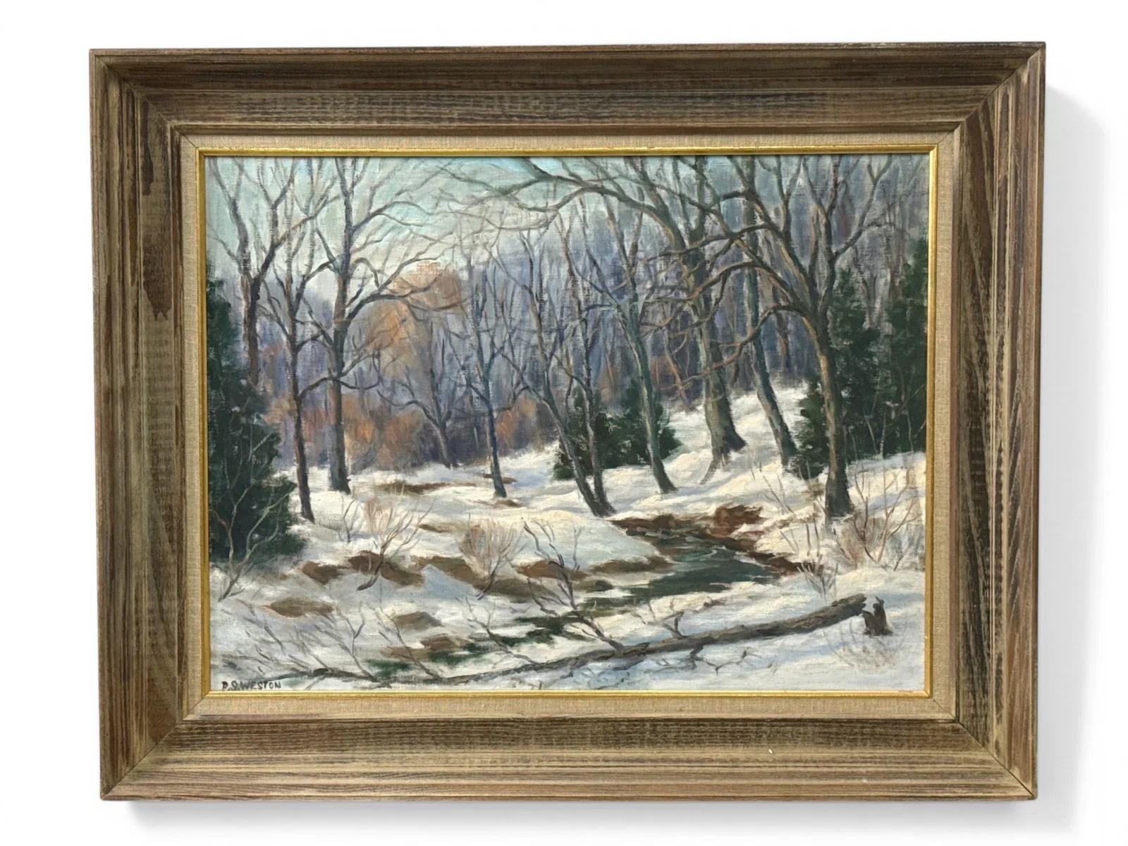 P.S. Weston Oil/Canvas: Winter Landscape