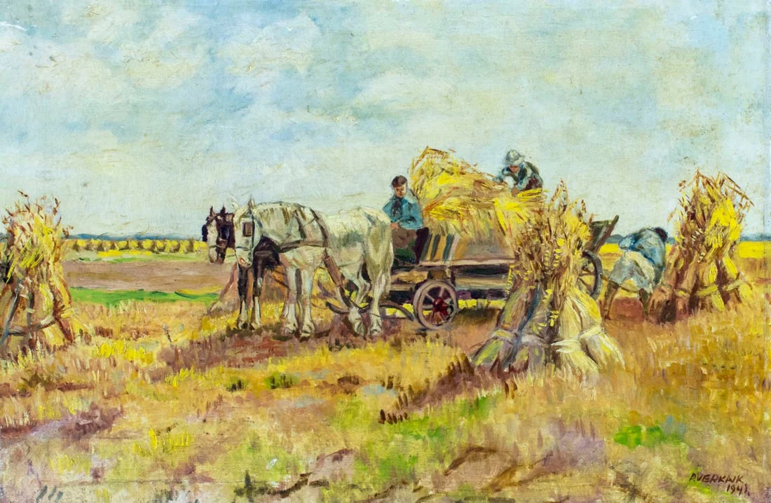 P Verkaik (Europe,mid 20C) oil painting