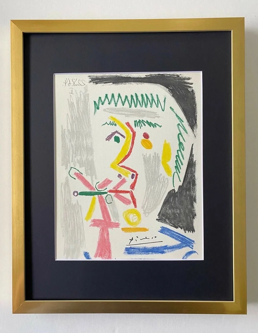 PABLO PICASSO + 1964 SIGNED SUPERB PRINT MATTED 11 X 14