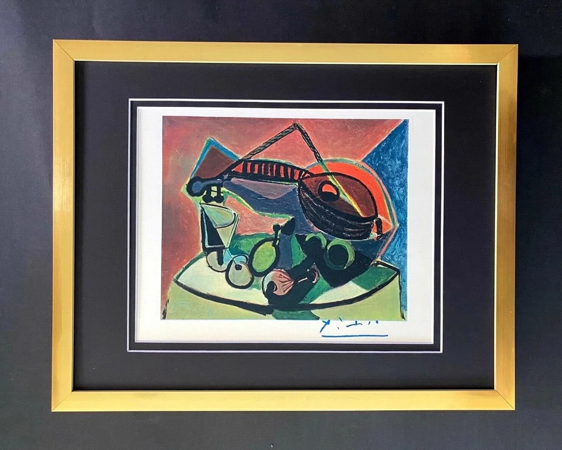 PABLO PICASSO BEAUTIFUL 1948 SIGNED SCARCE PRINT MATTED AND FRAMED