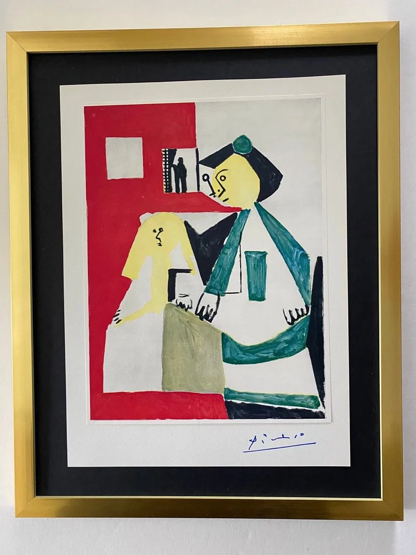 PABLO PICASSO+ ORIGINAL 1969 + SIGNED + HAND TIPPED COLOR PLATE MAIDS OF HONOR