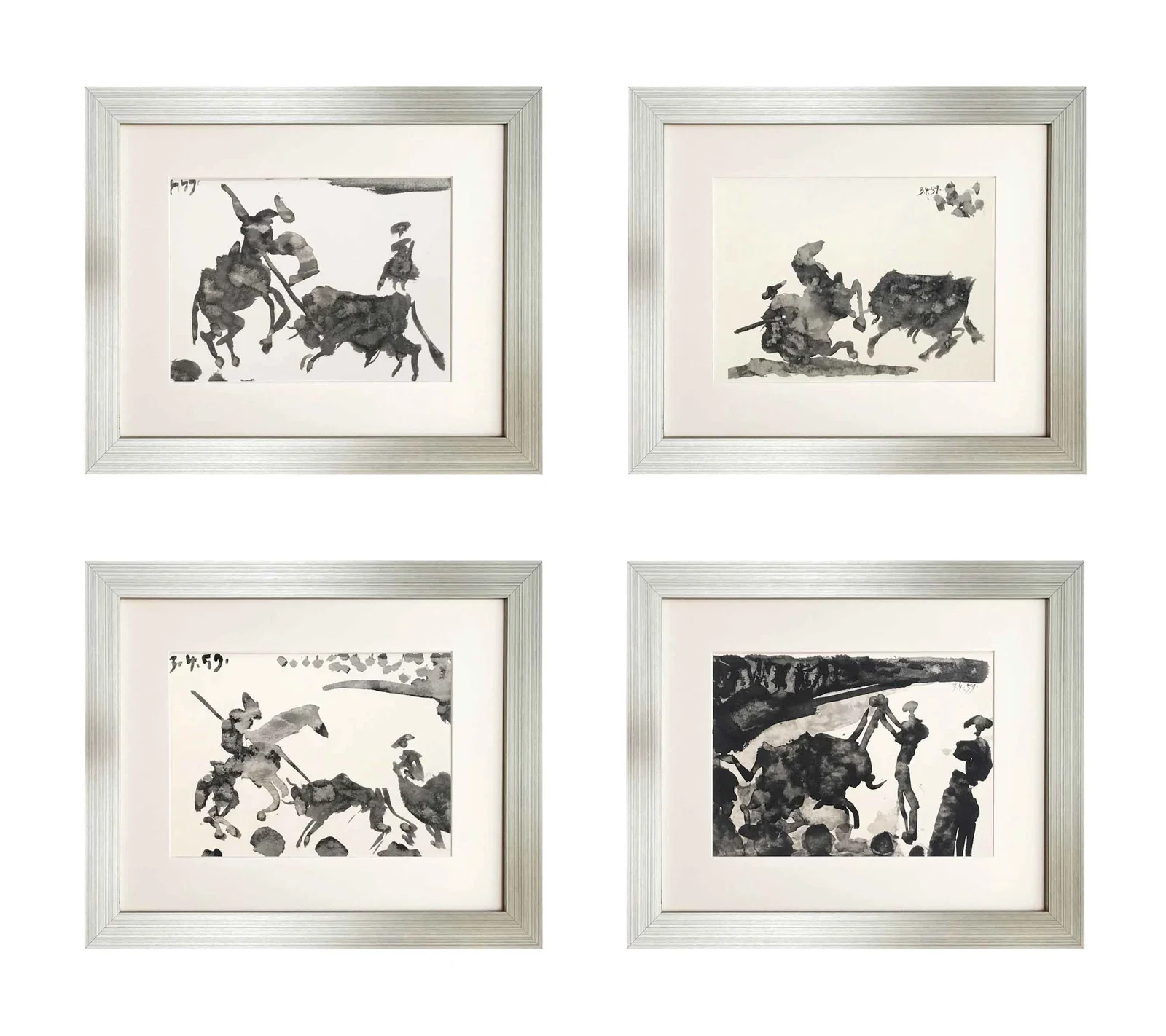 Pablo Picasso Set of four Framed Toros y Toreros