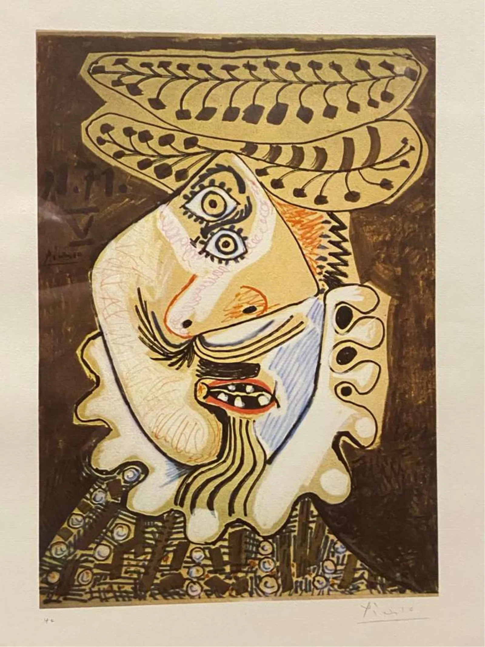PABLO PICASSO, (Spanish 20th Century). Gentilhomme 1.9.71V, circa 1975, Color lithograph on paper,