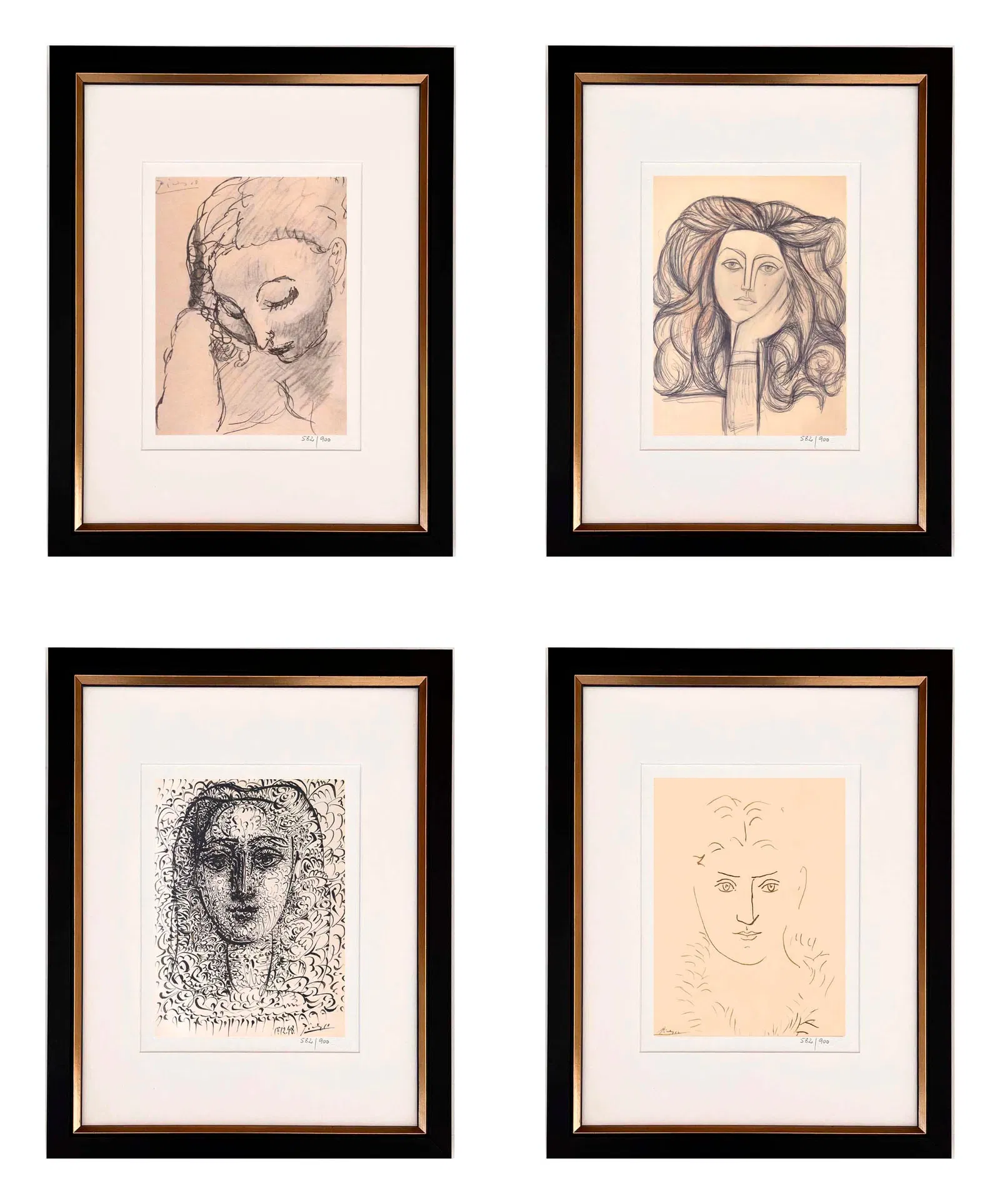 Pablo Picasso Women Set of 4 Framed
