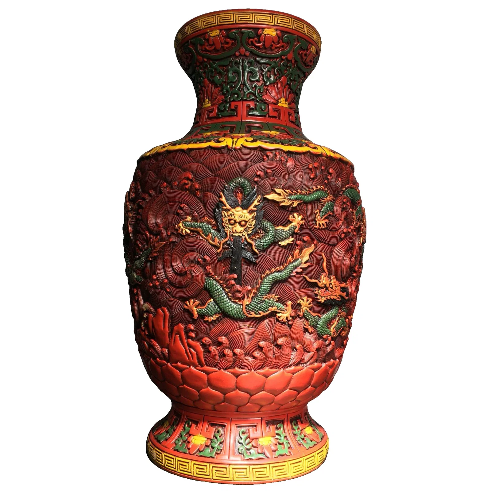 Painted lacquerware vase ornament