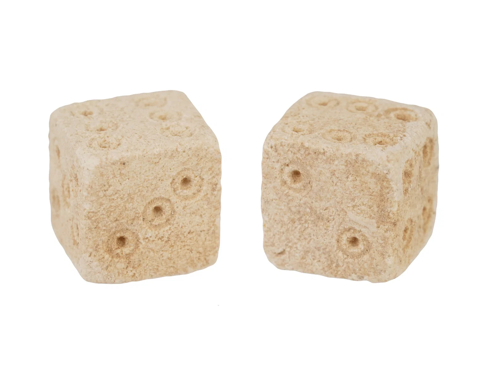 PAIR OF ANCIENT ROMAN STONE DICE 100 TO 300 AD