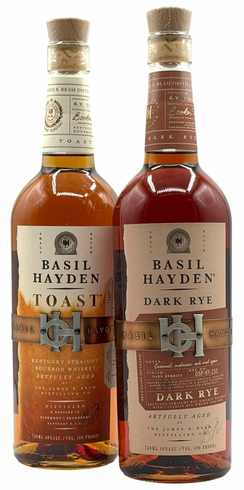 Pair Of Basil Hayden Bourbon 80 Proof 750ML