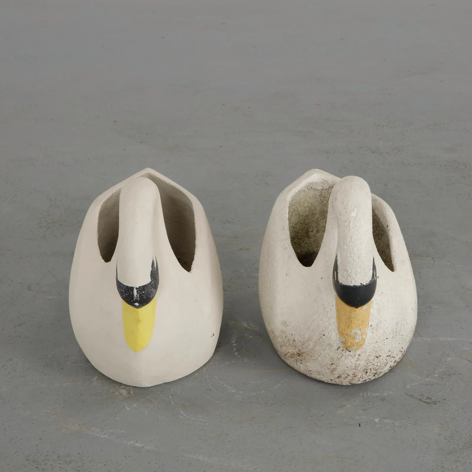 Pair of Concrete Swan Planters, 1960s