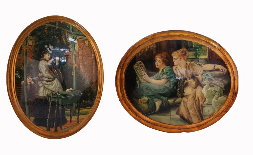 Pair of Italian Convex Medallion Portraits