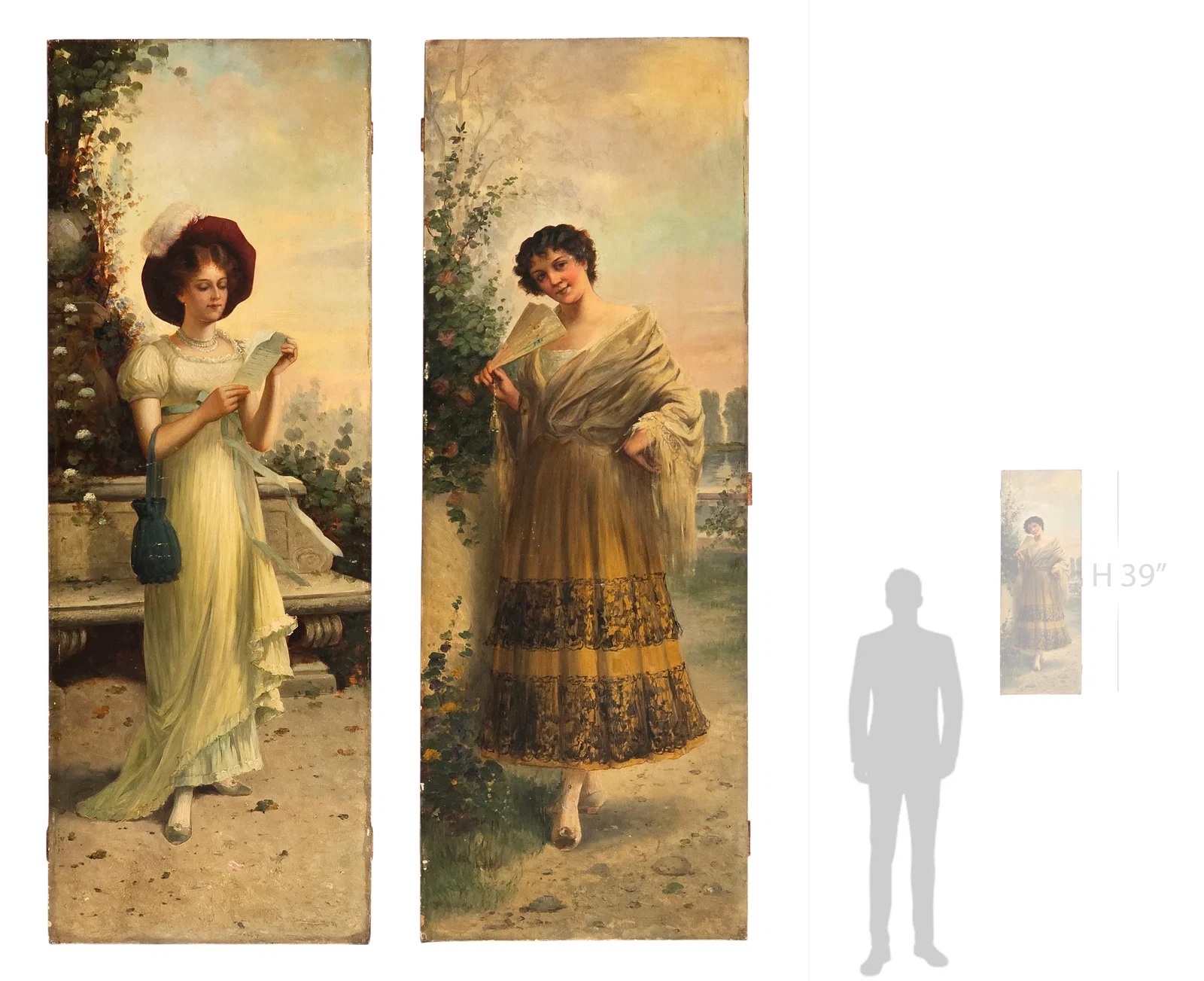 Pair Of Late 19th C. Oil On Board Paintings