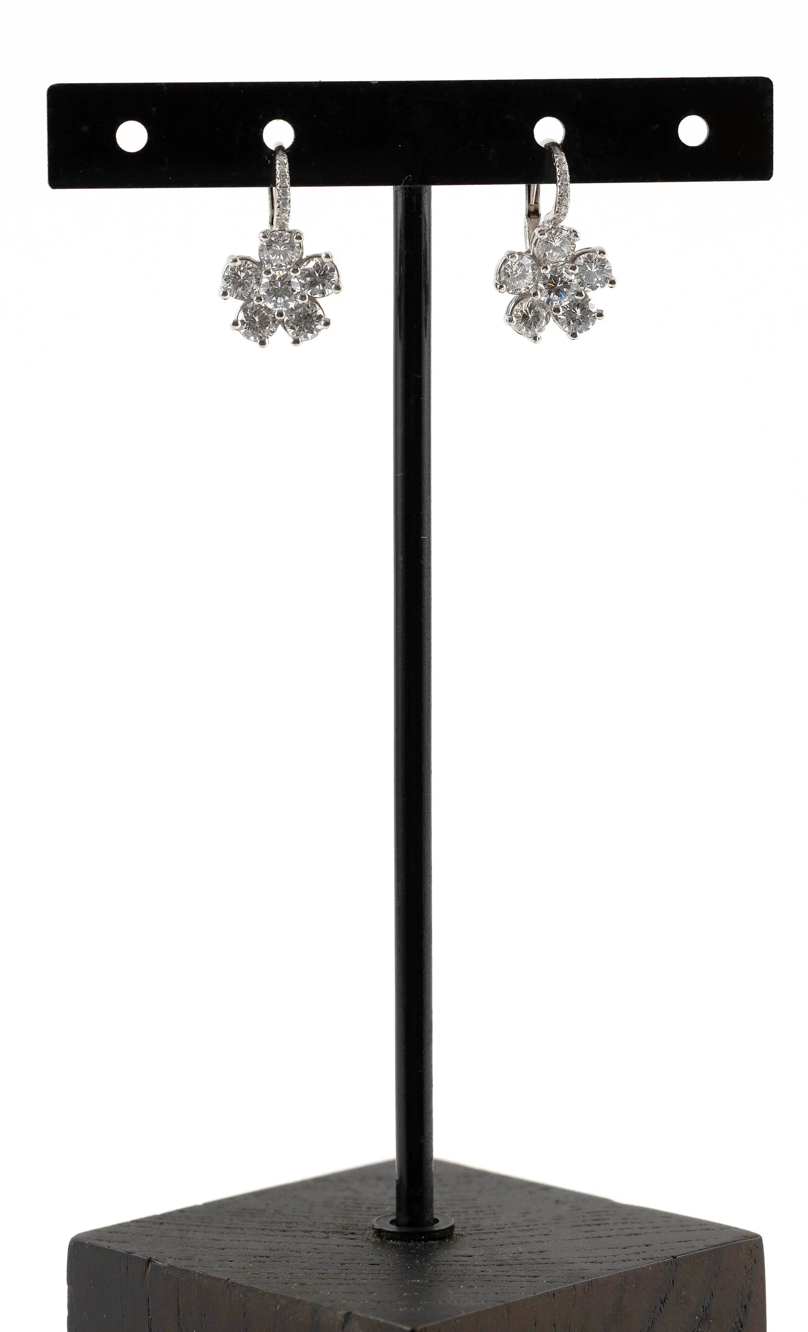 PAIR OF PLATINUM AND DIAMOND EARRINGS Approx. 4.1 total dwt.