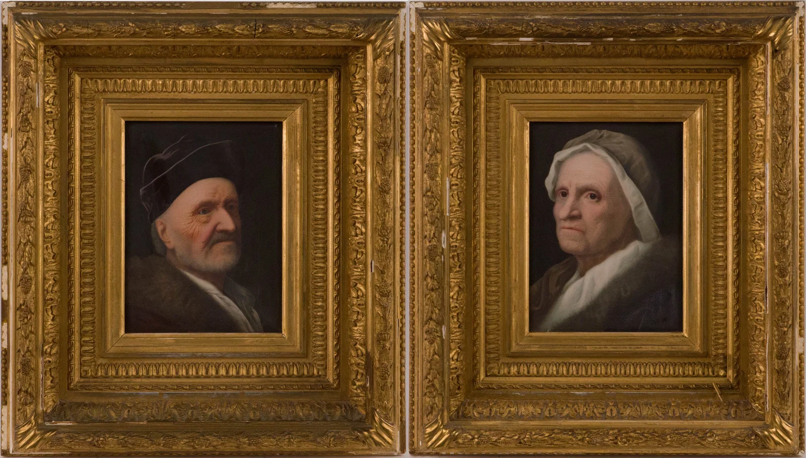 Pair of Porcelain Plaque Portraits