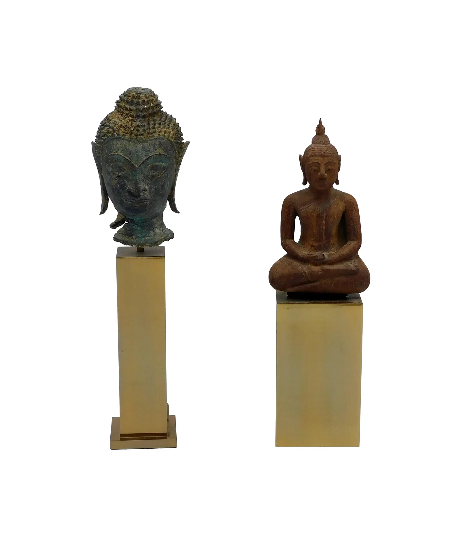 Pair of Thai Buddha Heads