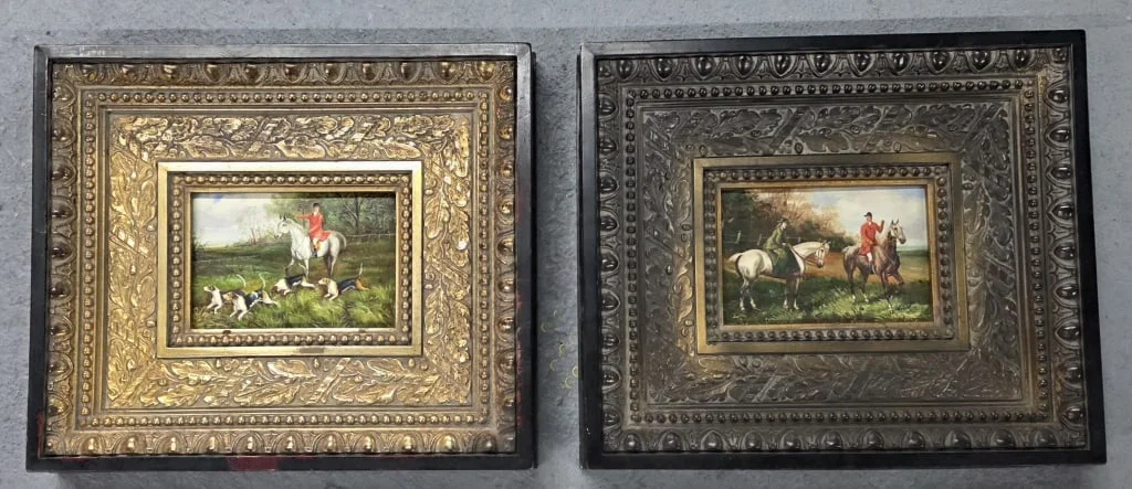 Pair of Vintage Framed Miniature Paintings