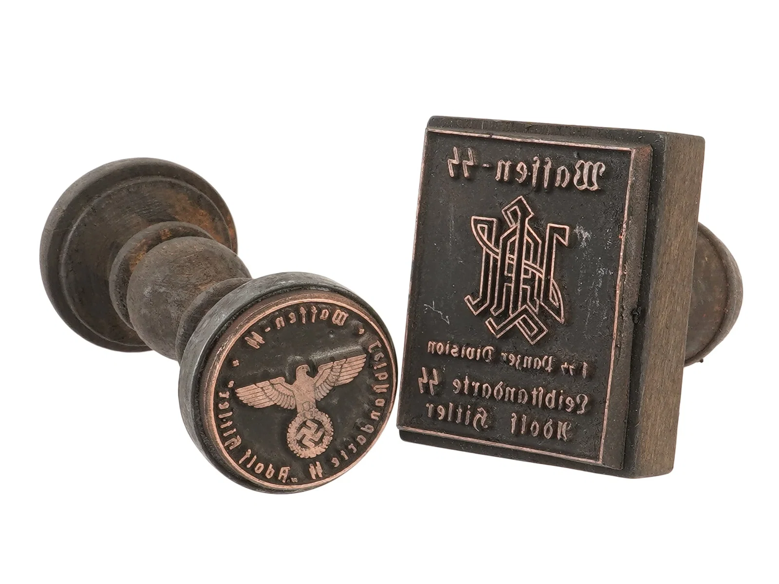PAIR OF WWII TYPE GERMAN WAFFEN SS HAND STAMPS