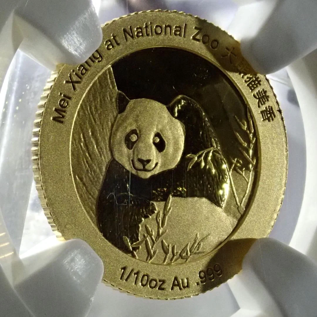 Panda coins with authentic certification.