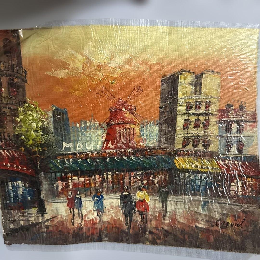 Paris, France; Street Artist; Seine River; Notre-Dame Cathedral; Oil Painting; 2002
