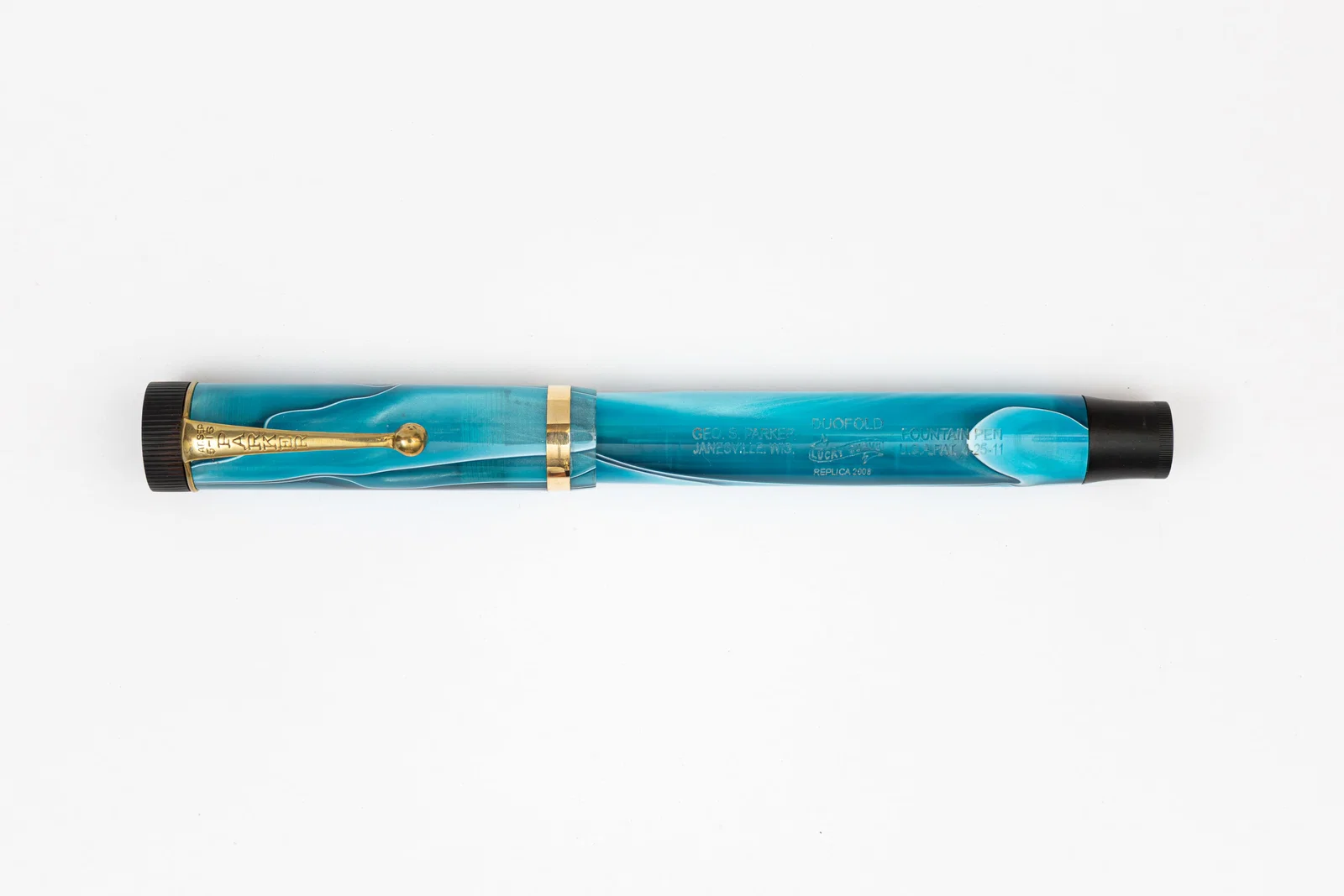 Parker Duofold Chris Thompson Blue Swirl Senior Fountain Pen