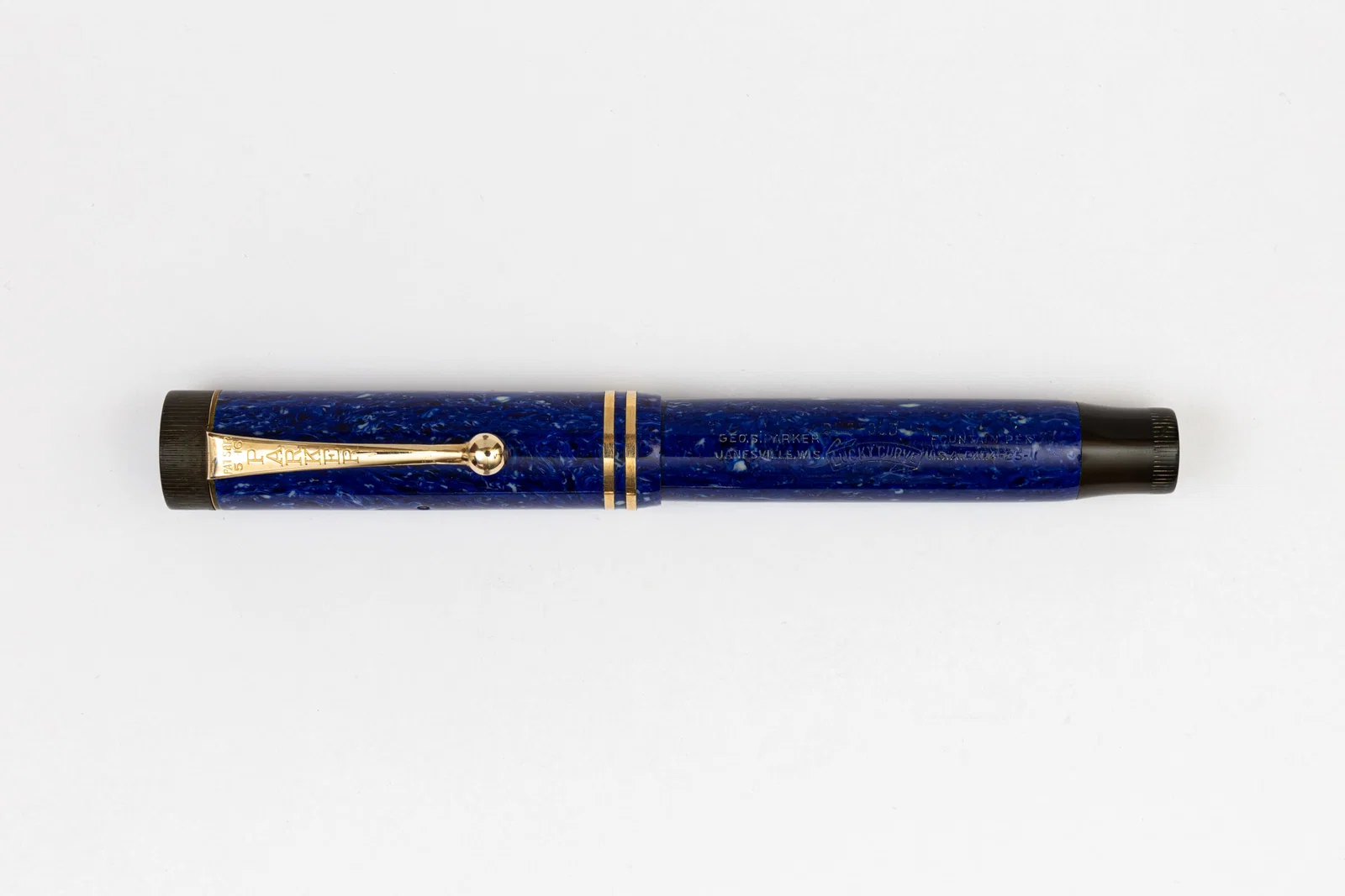 Parker Duofold Flattop Junior Lapis Lazuli Blue Double Band Fountain Pen