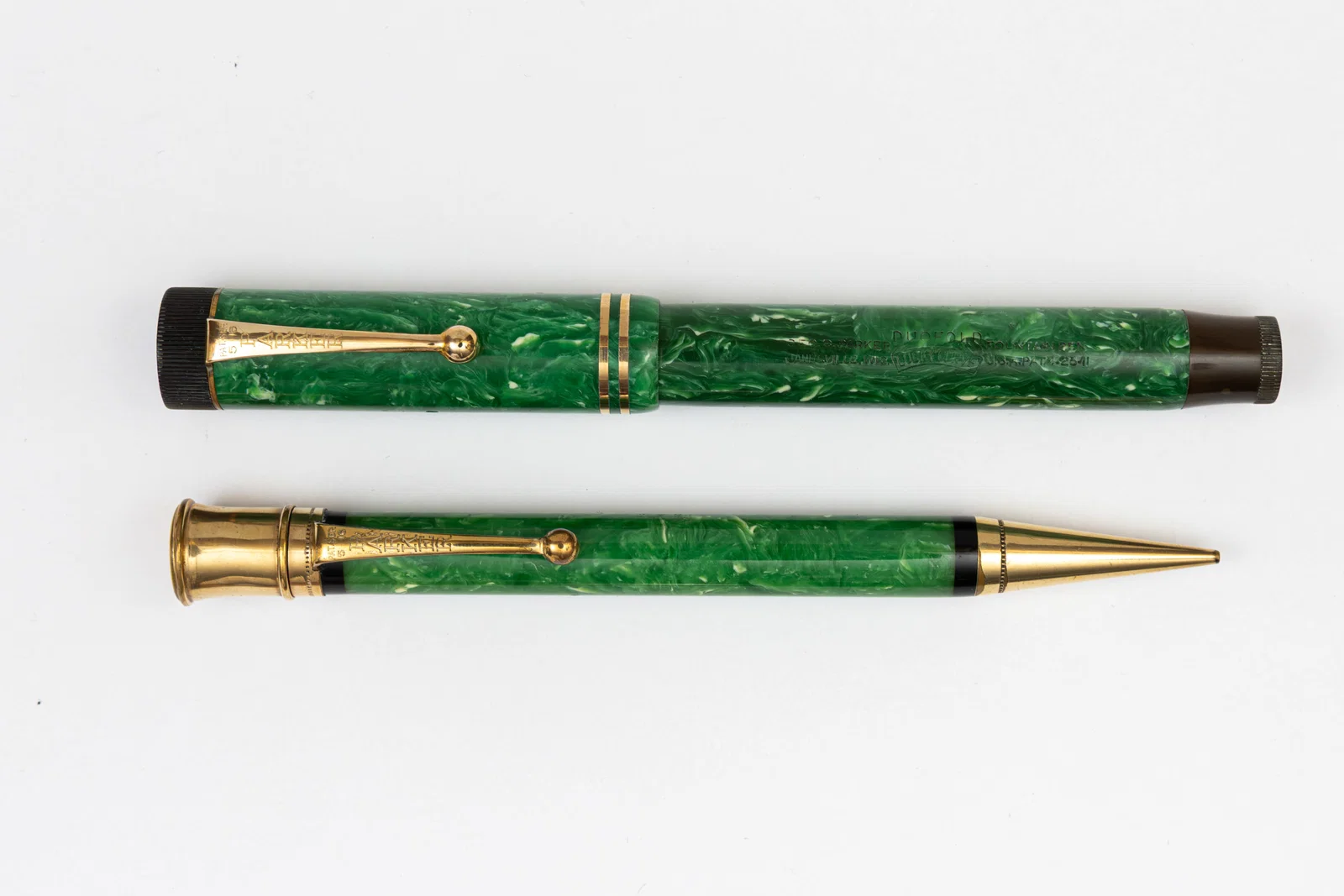Parker Duofold Flattop Senior Jade Green Fountain Pen Set