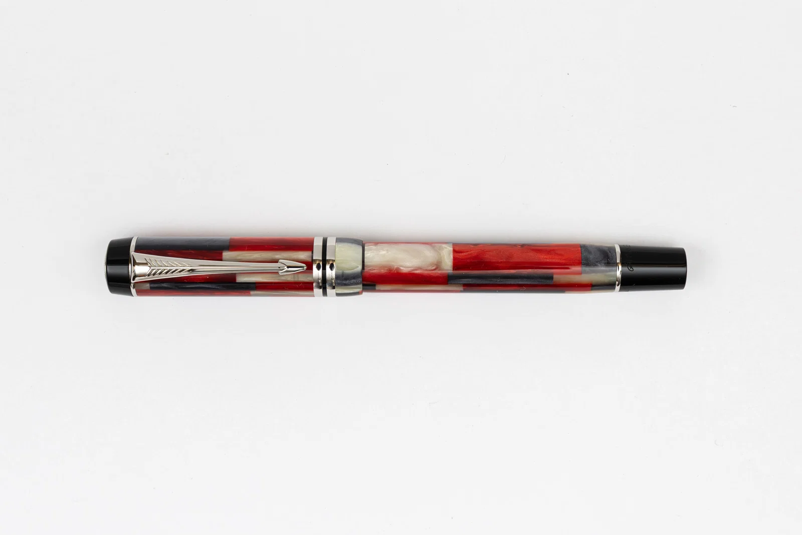 Parker Duofold Red Mosaic Fountain Pen, Boxed