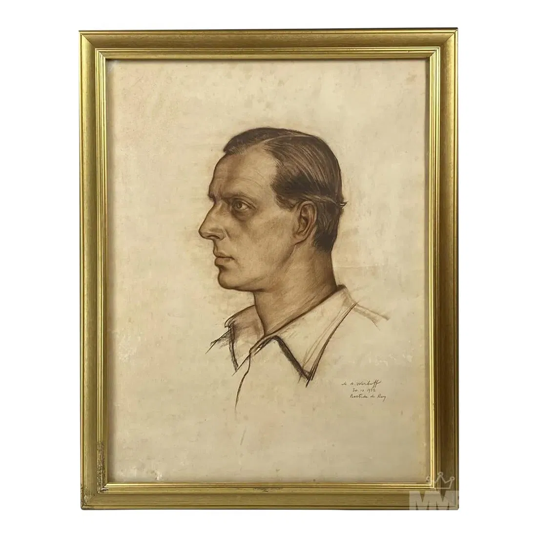Pastel Portrait of Grand Duke Dmitrii Palovich Nephew of Tsar Nicholas II by Michael Werboff 1932 Ac