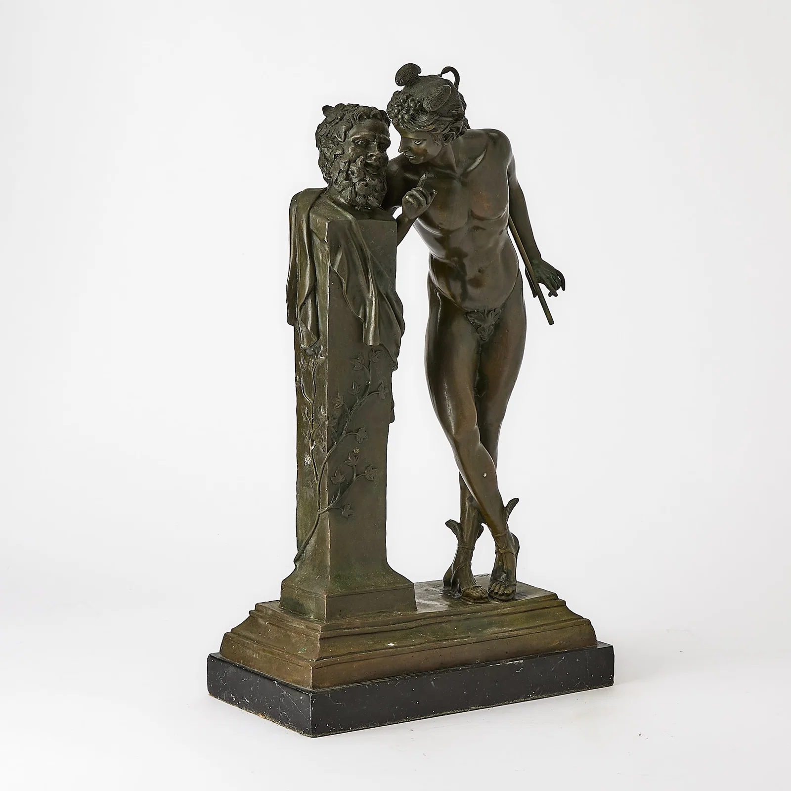 Patinated Bronze Figure: Un Secret d'en Haut