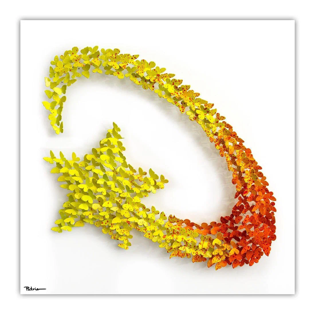 Patricia Govezensky- Original 3D Metal Art on Wood "Celestial Bloom"