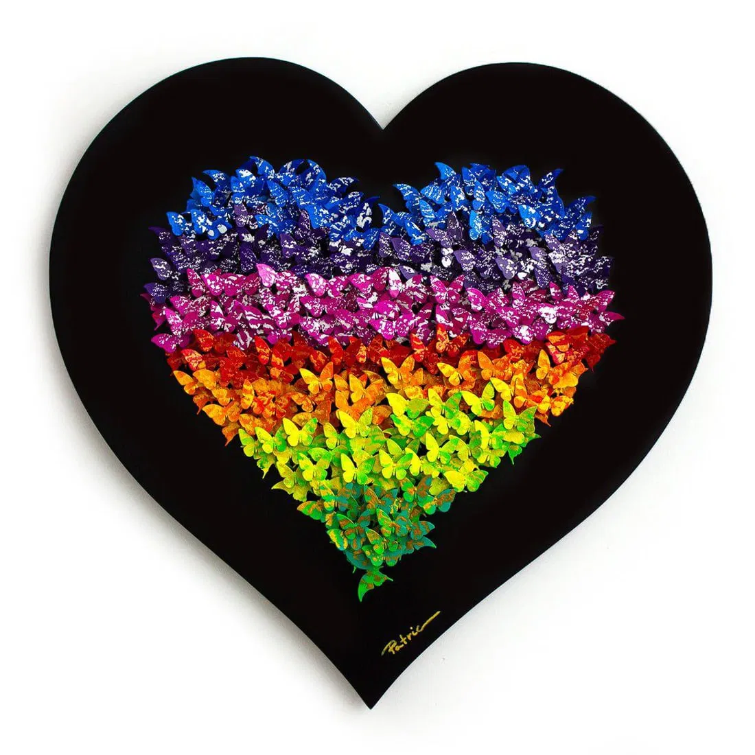 Patricia Govezensky- Original 3D Metal Art on Wood "Heart"