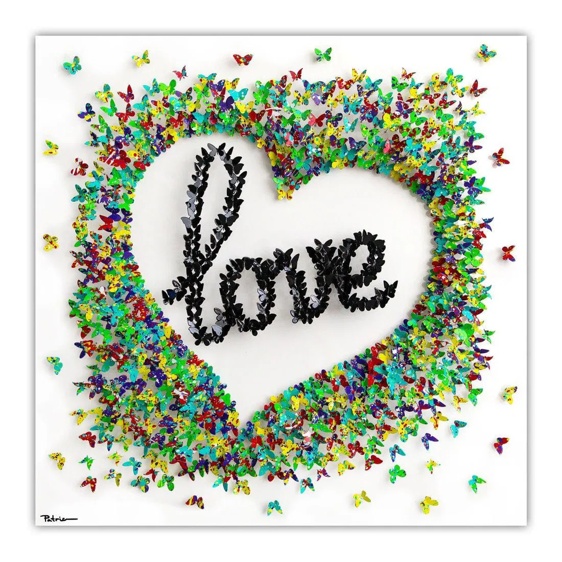 Patricia Govezensky- Original 3D Metal Art on Wood "Love Story"