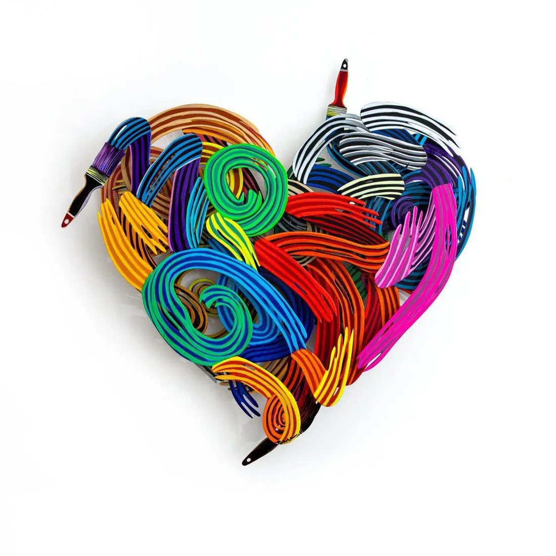 Patricia Govezensky- Original Painting on Cutout Steel "Colors of Love"
