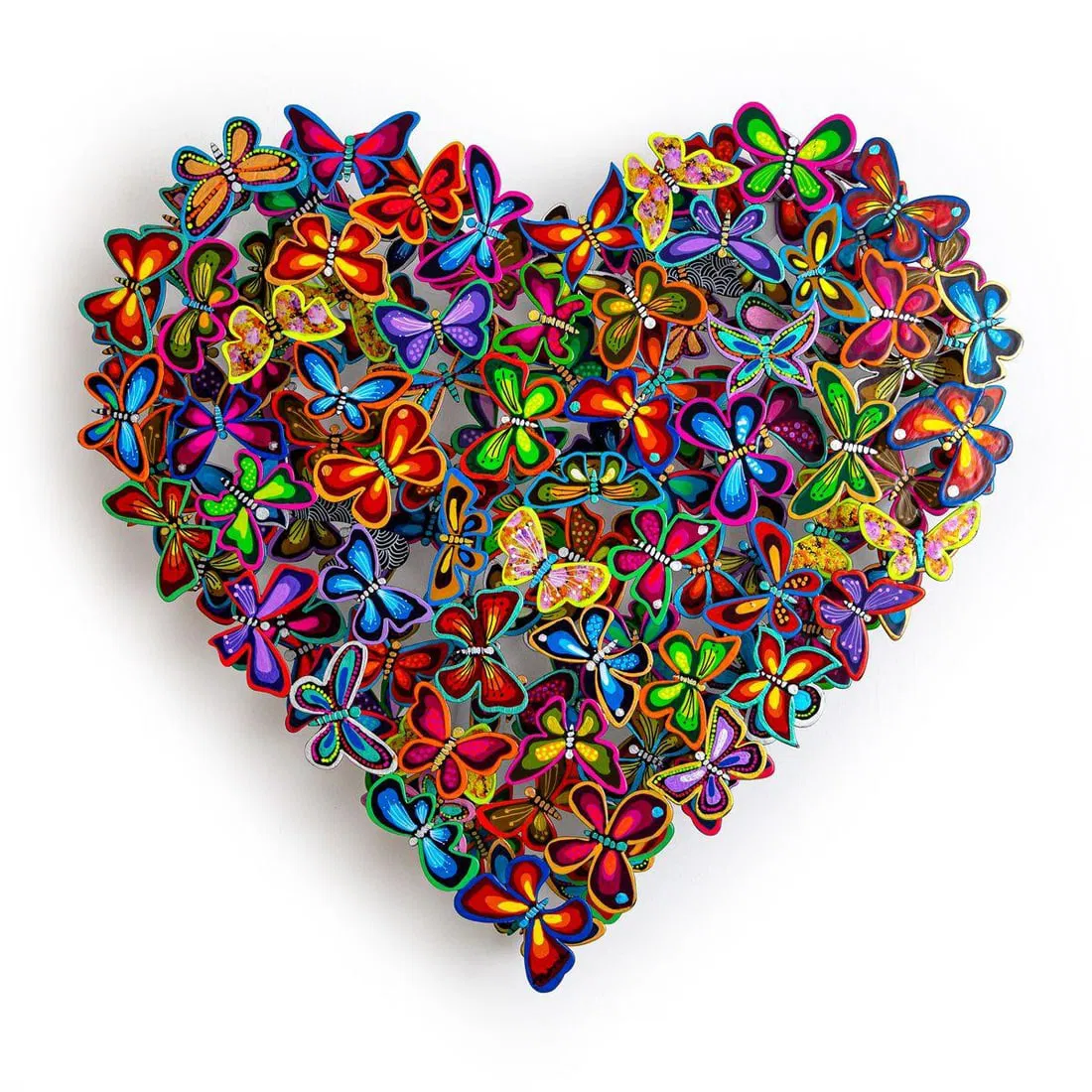 Patricia Govezensky- Original Painting on Cutout Steel "Love in Paradise (Mini Series)"