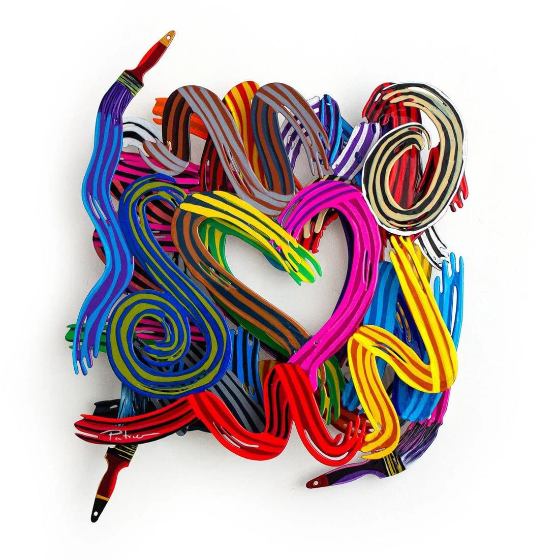 Patricia Govezensky- Original Painting on Cutout Steel "Work of Heart (Mini Series)"