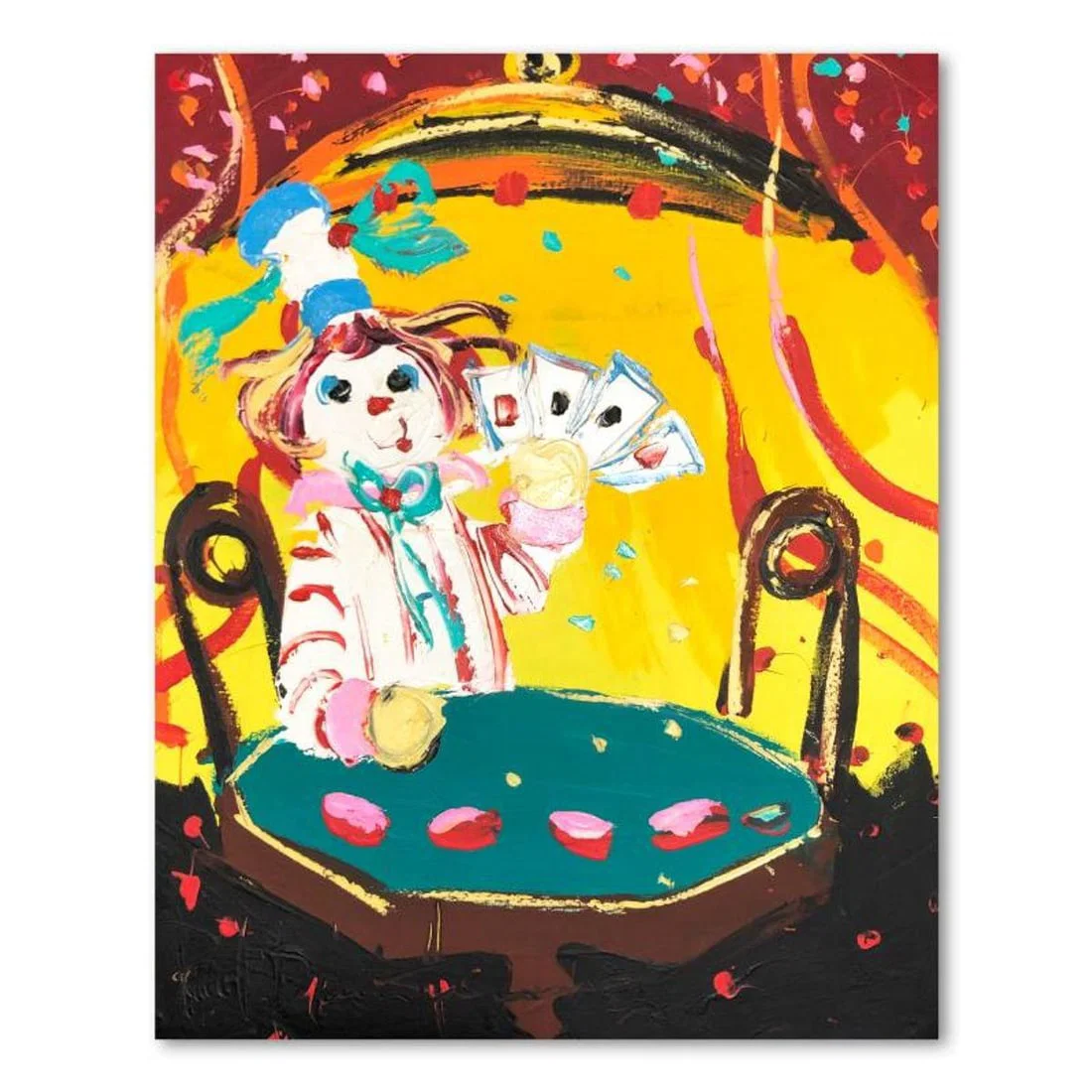 Paul Blaine Henrie (1932-1999), "Poker Face" Hand Signed Original Painting on Canvas (40"x30") with