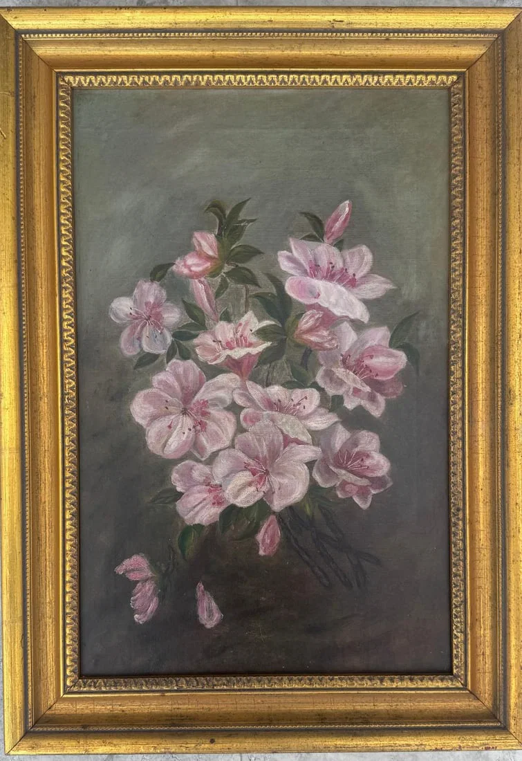 Paul de Longpre (Attributed) Oil on Canvas Art: 18" x 11.5" Fr: 21" x 14"