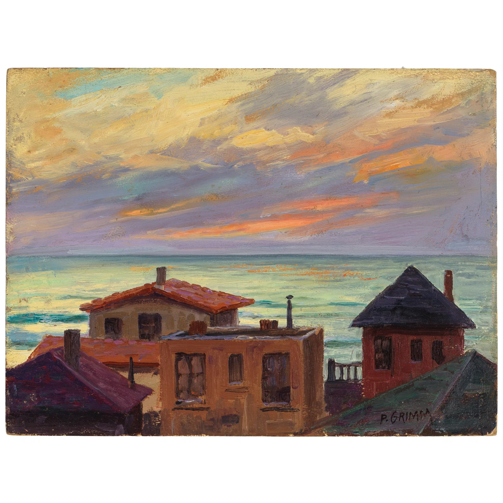 PAUL GRIMM (1891-1974) Seaside Sunsets (a group of two) each 9 x 12 in.