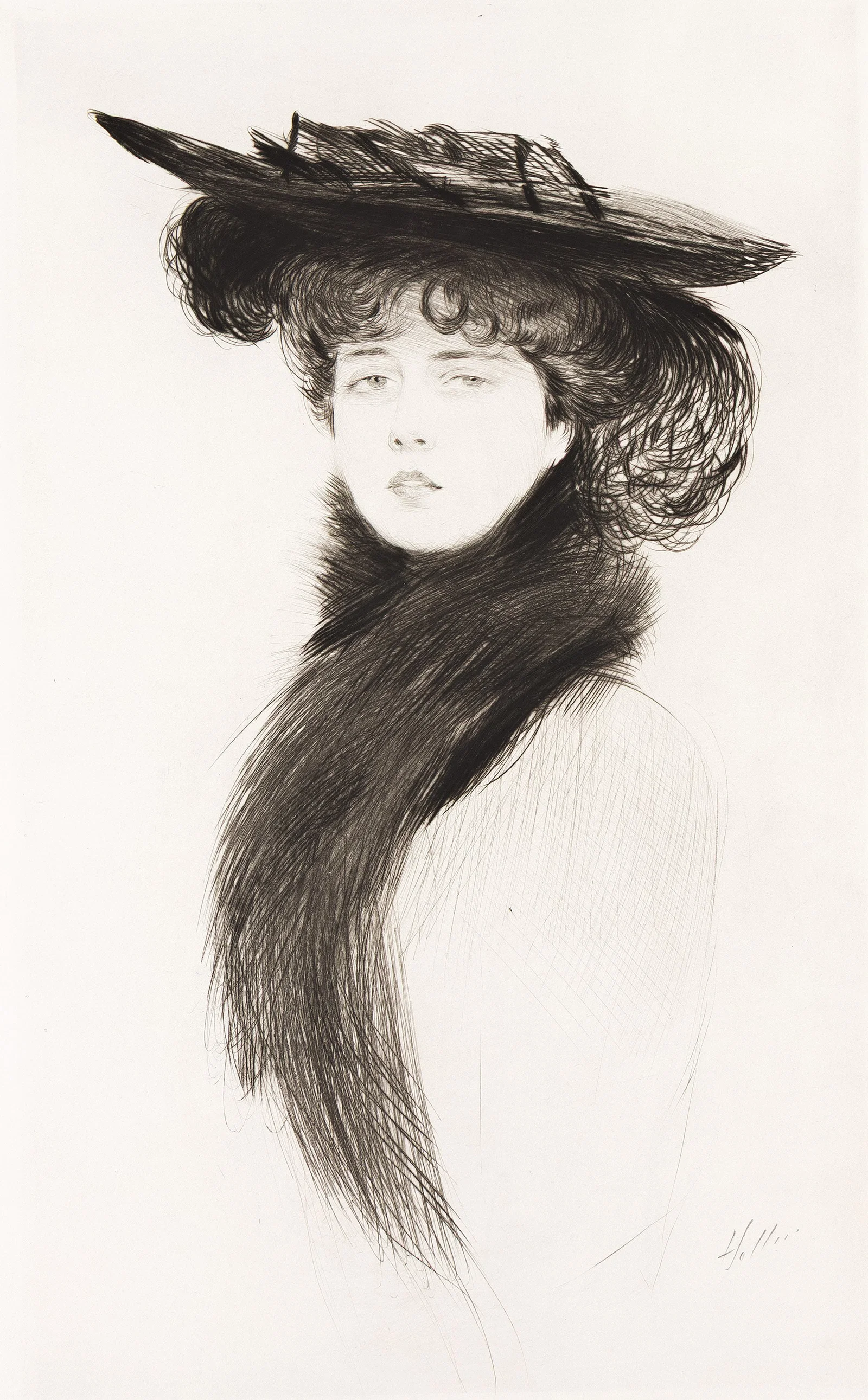 Paul Helleu (1859-1927), Femme au Chapeau, circa 1900.