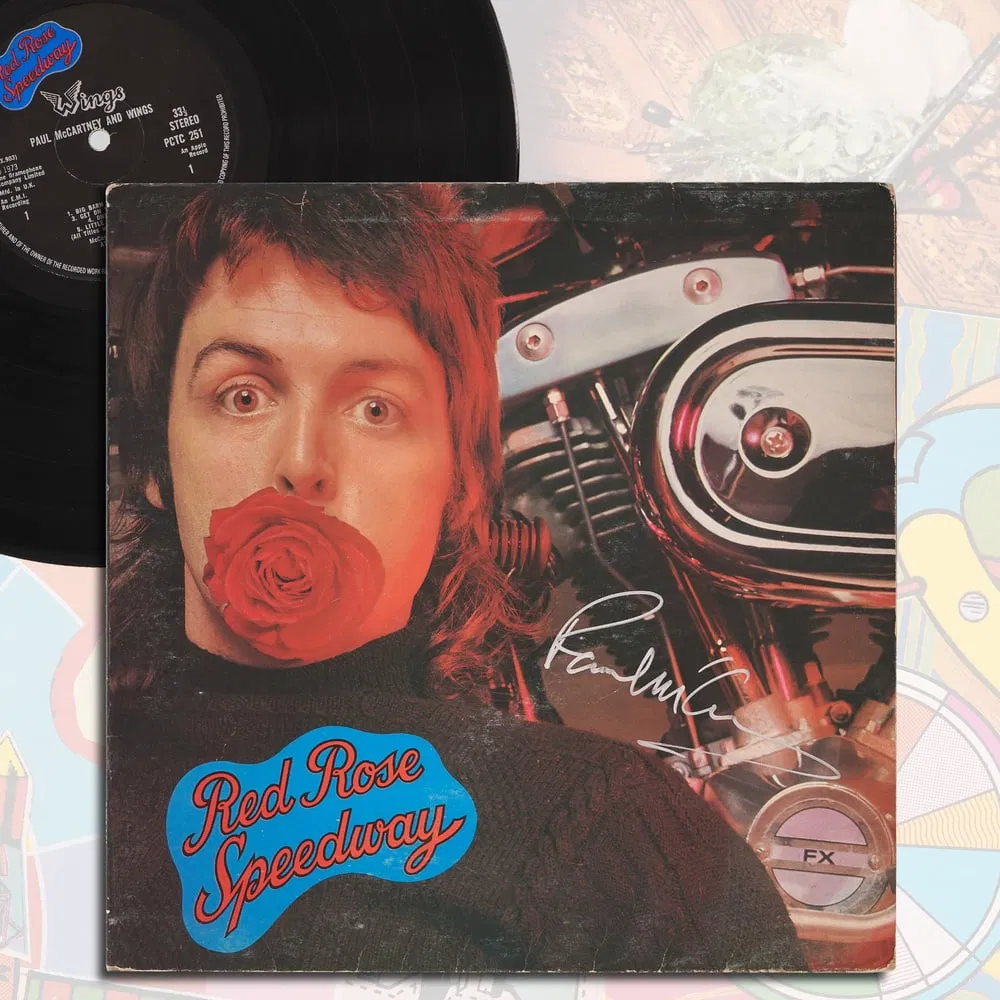 PAUL MCCARTNEY SIGNED VINYL - RED ROSE SPEEDWAY